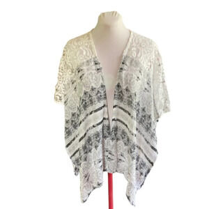 Nanette‎ Lepore Beach Swim Cover-up, One Size, Lace Knit Kimono Ruana